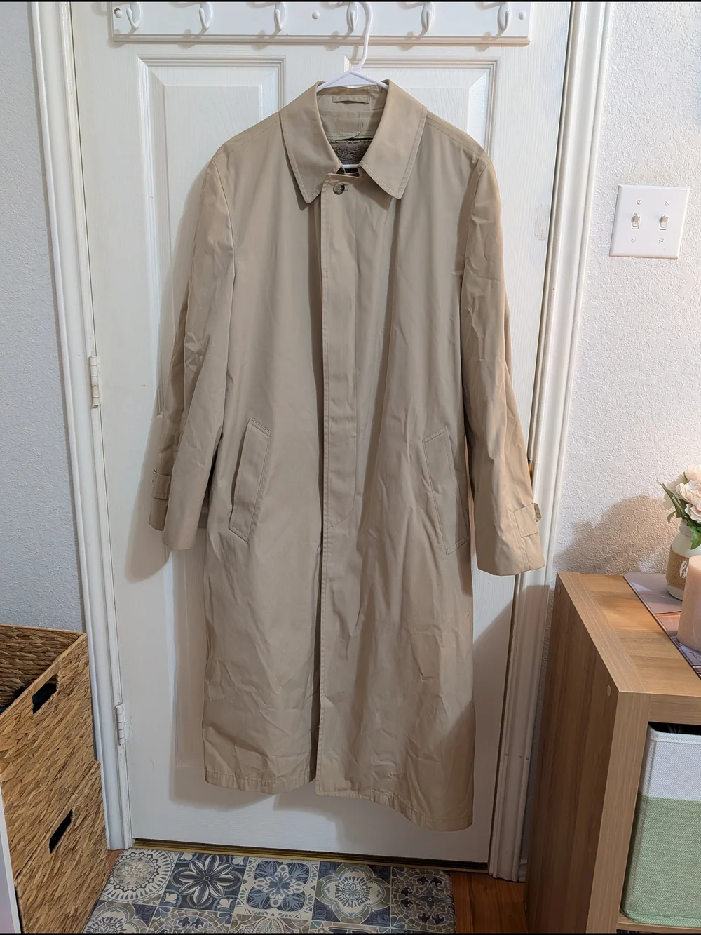London Fog Men’s Beige Long Trench Coat